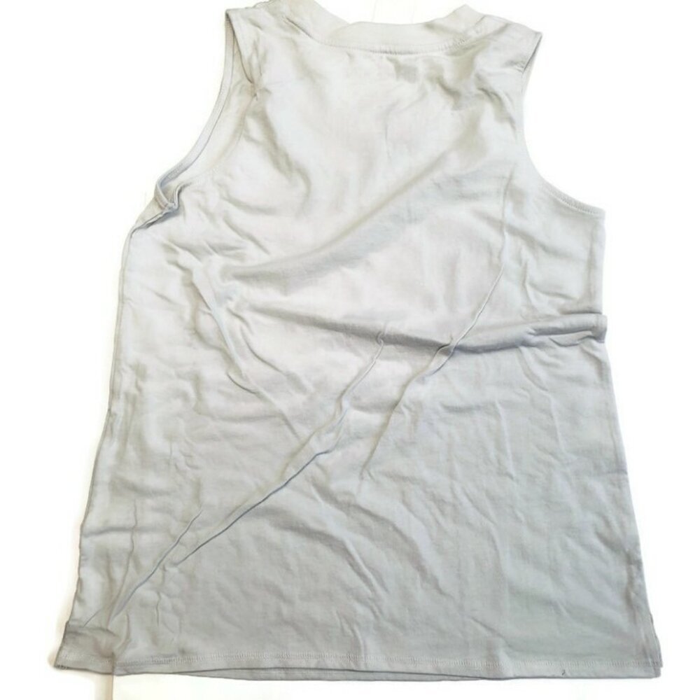 Fifth Sun Tank Top Shirt Size Large Grow Your Own Way Gray Pink Floral Cotton - Picture 4 of 4